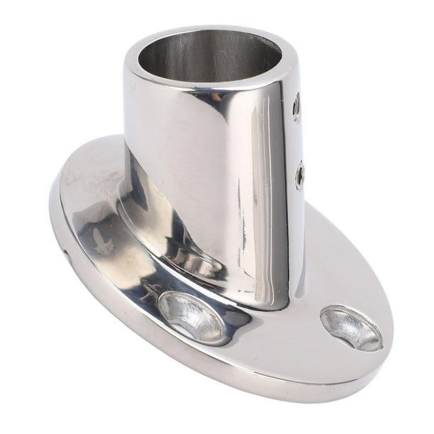 Base Redonda Para Pasamanos Marino | Acero Inoxidable 316 | Para Tubo De 1 Pulgada (25,4 Mm) | Acabado Espejo