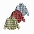 thumbnail image 6 of 2-3T Toddler Boys Long Sleeve Plaid Dress Shirts Button Up School Uniform Kids Spring Fall Clothes Tops for 3M-11T Infant Baby to Tween, 6 of 6