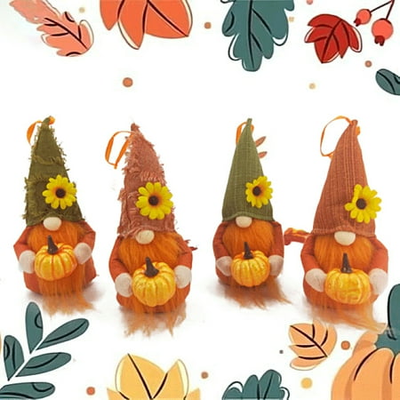 

Sunjoy Tech Faceless Doll Pendant Flower Embellished Super Soft Non-Fading Lanyard Design Easy to Hang Decorative Cloth Thanksgiving Gnome Pumpkin Sunflower Faceless Doll for Home