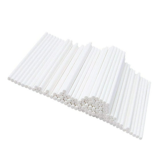 jesticaly 100PCS Solid Core White Paper Lollipop Sticks For DIY Chocolate Sugar Candy Lolly for Pop Sucker Sticks Cake for Pop Sticks