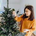 thumbnail image 4 of 6 Pieces 2.76in Christmas Hanging Ball Ornaments Black and White Buffalo Plaid Xmas Ball Christmas Tree Hanging Ornaments Hanging Crafts for Party Decoration, 4 of 7