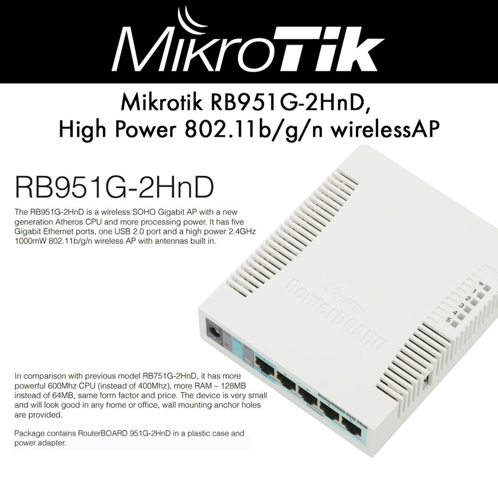 Fraud butter declare Mikrotik RB951G-2HnD 951G-2HnD 1000mW 802.11b/g/n Wireless AP 5xGbit built  Ant - Walmart.com