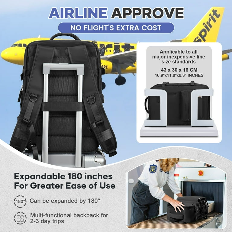 Airback Travel Backpack with Vacuum Seal Compression, Vacpack Backpack for Travel with Air Pump, Personal Item Carry on Bag Airlines Approved, Water Airback Travel Backpack with Vacuum Seal Compression, Vacpack Backpack for Travel with Air Pump, Personal Item Carry on Bag Airlines Approved, Water