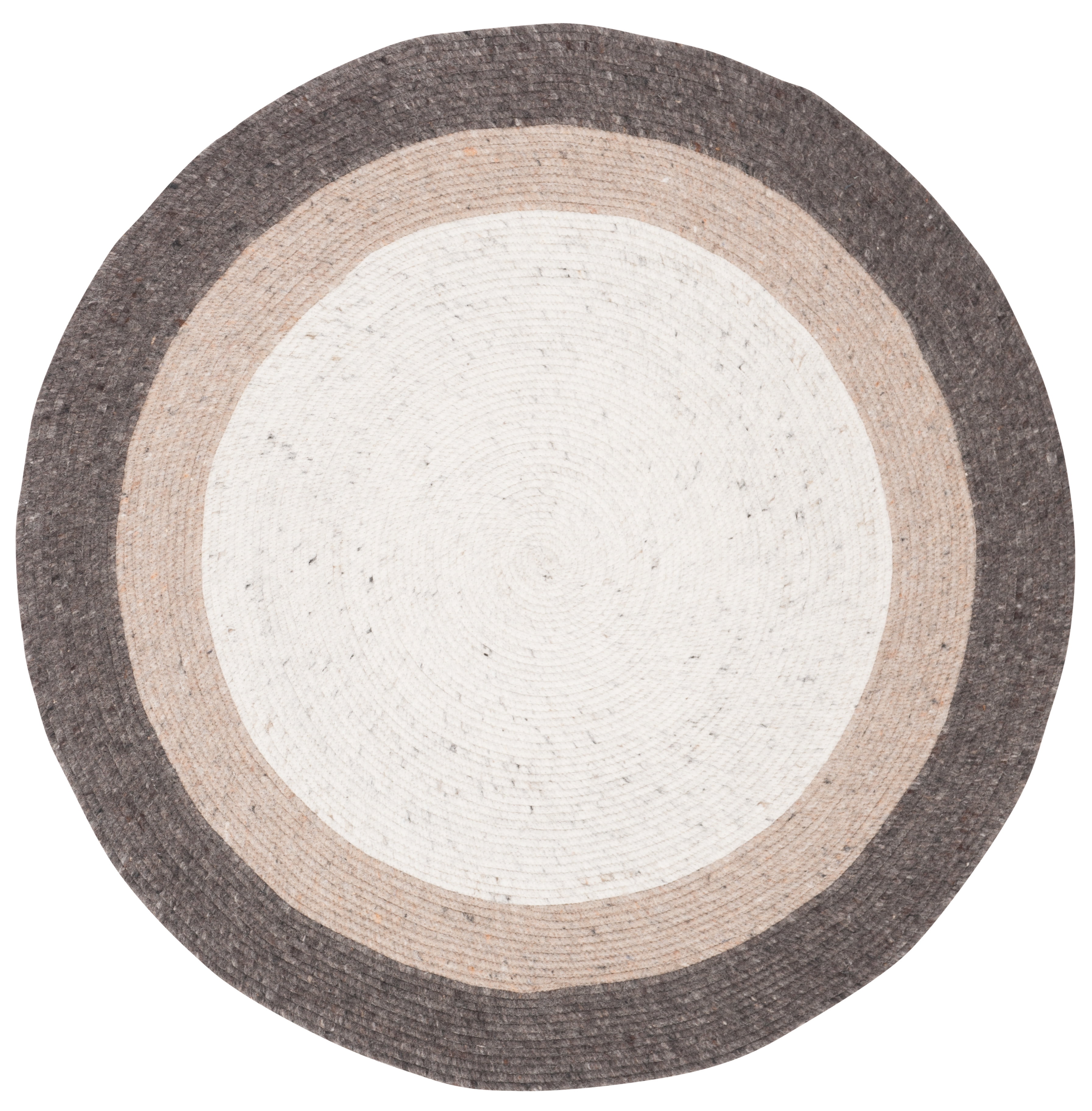 SAFAVIEH Braided Nazca Geometric Reversible Area Rug, Charcoal/Ivory, 4' x 4' Round