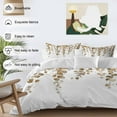 thumbnail image 3 of Brown Eucalyptus Leaves Bedding Duvet Cover Set Full Size 4 Pieces Watercolor Retro Leaf Bedding Set with Zipper Closure, 1 Comforter Cover 86x86 Inches 1 Flat Sheet & 2 Pillow Cases, 3 of 7