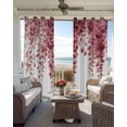thumbnail image 6 of Red Eucalyptus Leaf Kitchen Curtains Spring Rustic Botanical Cafe Short Curtains for Bathroom Blackout Window Curtain Grommet Small Window Treatment Tier Drapes for Bedroom Living Room 27.5"x39"x2, 6 of 9
