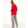 thumbnail image 2 of FAMILY PJs Sets Red Flannel Drawstring Solid Long Sleeve Round Neck T-Shirt Straight leg Sleepwear  Size M, 2 of 5