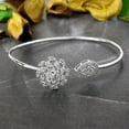 thumbnail image 3 of Real 1.05 cts Diamond Pave Cuff Bangle Bracelet Solid 18k White Gold Jewelry New, 3 of 4