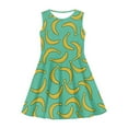thumbnail image 3 of FOR U DESIGNS Banana Print Crewneck Tank Dresses for Teens Girl Knee Length Party Play Dresses Summer Sundress 3-4T Kid Casual A-Line Skater Swing Dress for School, 3 of 6