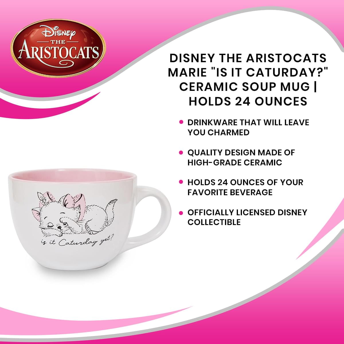 Disney Aristocats Marie Caturday 24oz Soup Mug