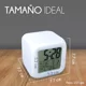 thumbnail image 3 of Reloj Despertador Digital De Cubo Con Luz Led Multicolor Color Blanco, 3 of 5