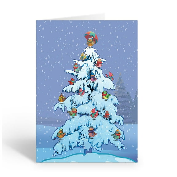 Snowy Tree Holiday Card - 12 Cards with Envelopes - Christmas - 18137