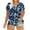 Blue, variant on Buigttklop Womens Plus Size Summer Floral Print Tops Women'S Casual V Neck Hollow Tee Shirts Leaf Sleeve Loose Blouse