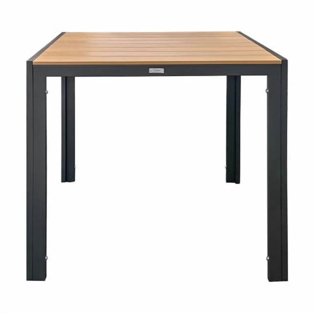 Mesa Loreto 80x80 Gris Obscuro Aluminio Polywood