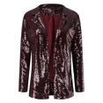 thumbnail image 3 of JFBUJC Blazer à Sequins pour Femmes, Veste Ouverte à Manches Longues, Cardigan de Fête Scintillant, 3 of 5
