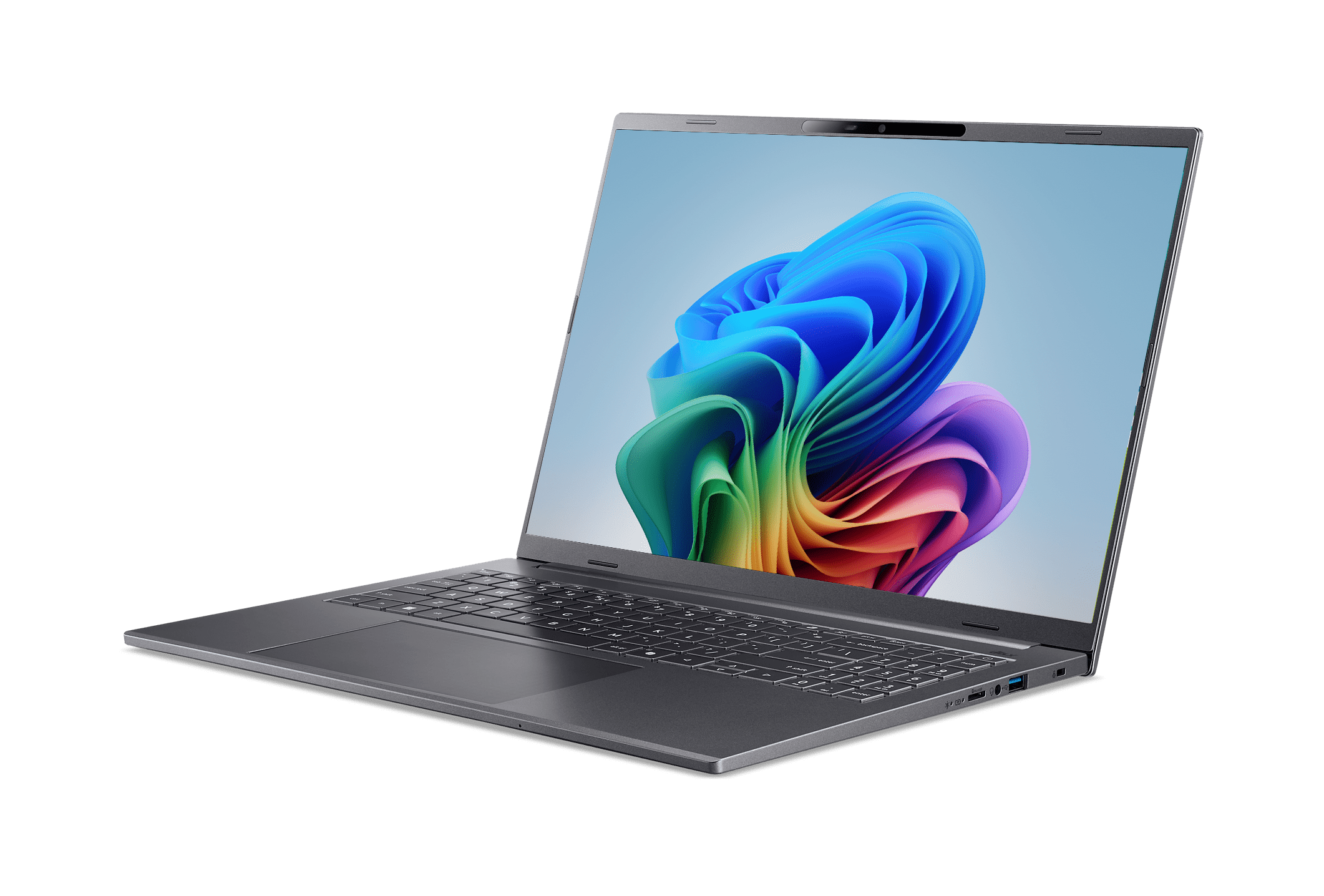 Acer Aspire 16 AI A16-11MT-X8A9 Copilot+ PC, 16" WUXGA (1920 x 1200) 120Hz IPS Touch Screen, Snapdragon X, 16GB RAM, 512GB SSD, Steel Gray