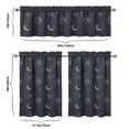 thumbnail image 6 of Kitchen Curtains 36 Inch Short - 3 Panel Set, Gothic Celestial Sun and Moon Print, Mystical Starry Night Astrology Aesthetic, Rod Pocket Window Curtain, Easy Wash, 6 of 6