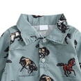 thumbnail image 5 of 12-18 Months Newborn Western Baby Boy Clothes Cowboy Shirt Romper Long/Short Sleeve Button Dress Bodysuit Infant Gentleman Outfits Blue, 5 of 7