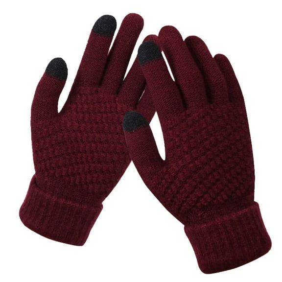 Gloves for Women Gloves for Cold Weather Men's And Women's Snowflake Printing Gloves, Creative And Fashionable Mobile Phone With Screen Knitted Gloves, Thick And Warm Winter Adult