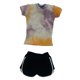 thumbnail image 4 of 1/6 camisa de manga corta informal con pantalones cortos de verano, tops de verano que corren pantalones cortos para figuras de mujer de 12 pulgadas naranja, 4 of 8