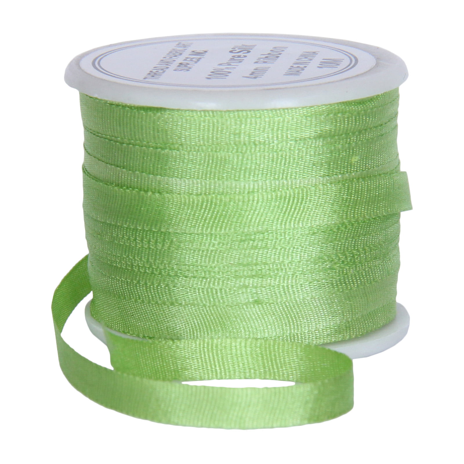 Threadart 100% Pure Silk Ribbon No 4mm Avocado 50 Colors 651-3 Sizes 