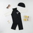 thumbnail image 3 of Kid Boys Chic Animals Printed One-Piece Rash Guard with Sun Hat 2pcs Swimsuit Pool Beach Bathing Suit (Black Palm, 6), 3 of 5