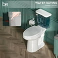 thumbnail image 4 of 21 Inch Tall Toilet for Seniors Elongated Toilet Extra High Toilet Comfort Bowl Height Toilet Seat Height 22", Two-Piece Single Flush 1.28 GPF 12” Rough In,White, Elongated Oval Bowl, 4 of 9