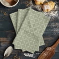 thumbnail image 6 of Sage Green 1 Pack Kitchen Towel, Water Absorbent Dish Towel, Geometric Flower Leaf Diamond Plaid Retro Decorative Hand Towels - Quick Drying Cloth for Cooking Baking, 18x28 Inch, 6 of 8