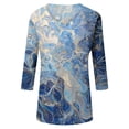 thumbnail image 5 of JGNGSHN 3/4 Sleeve Tops for Women Trendy V Neck Work Shirt Dressy Casual Blosues Slim Fit Tunic Top, 5 of 7