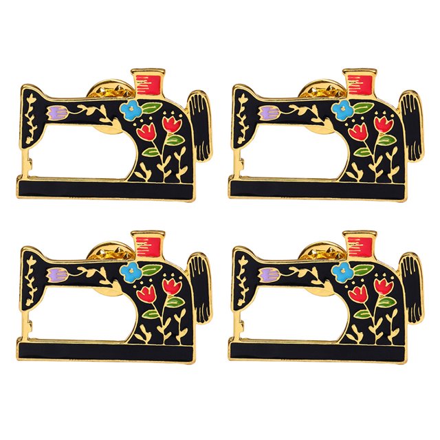 4pcs Sewing Machine Shaped Brooch Alloy Corsage Breastpin Clothing Decoration HOMEMAXS 13755411-MX