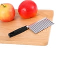 thumbnail image 4 of Crinkle Cutter, Humanized Curve Handle Wave Knife Surfaces Crinkle Potato Cutter Handheld  for Potato Carrot Chip Vegetable for French Fry, 4 of 7