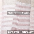 thumbnail image 5 of Yiwa Sheer Curtains, Room Decorative Splicing Stripe Voile Grommet Sheer Curtain Panels Yarn Dyed Boucle Linen Textured Semi Sheer Window Drapes for Bedroom, 52" W x 63" L,Pink/Taupe, 2 Panels, 5 of 7