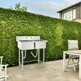 thumbnail image 6 of Stainless Steel Sink, Freestanding Double Bowl Laundry Sink with Hot & Cold Hoses, NSF Certificated, Outdoor Camping Utility Sink for Garage, Restaurant, Backyard, 6 of 9