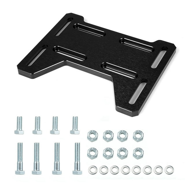 Mistaha Black Aluminum Alloy Engine Mount Bracket Plate for Go-Kart, Easy Installation, Lightweight Design, Compatible with Various Motor Sizes