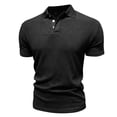 thumbnail image 4 of Mens Muscle Polo Shirts Short Sleeve Free 4 Way Stretch Casual T- Shirts Slim Fit Textured Ribbed Golf Collared Tee Golf Tops, 4 of 6