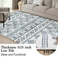 thumbnail image 3 of Black Boho 6x9 Area Rugs, Washable Kitchen Entry Rug Non Slip, Ultra Soft Print Distressed Geometric Low-Pile Throw Carpet for Bedroom Nursery Dorm Decor, 3 of 6