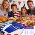 thumbnail image 1 of Ohmyroo 10-Piece Patriotic Party Cutlery Set with Azure Forks Spoons, 1 of 6
