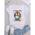 thumbnail image 2 of 1 Pce T-Shirt à Col Rond pour Femme, Imprimé Alphabet Abstrait Décontracté, Tissu Tricoté en Polyester à Élasticité Moyenne, Coupe Confortable Toutes Saisons T-Shirt à Manches Courtes Fête des Pères, Fête des Mères, Nouvel An, Printemps, 2 of 6