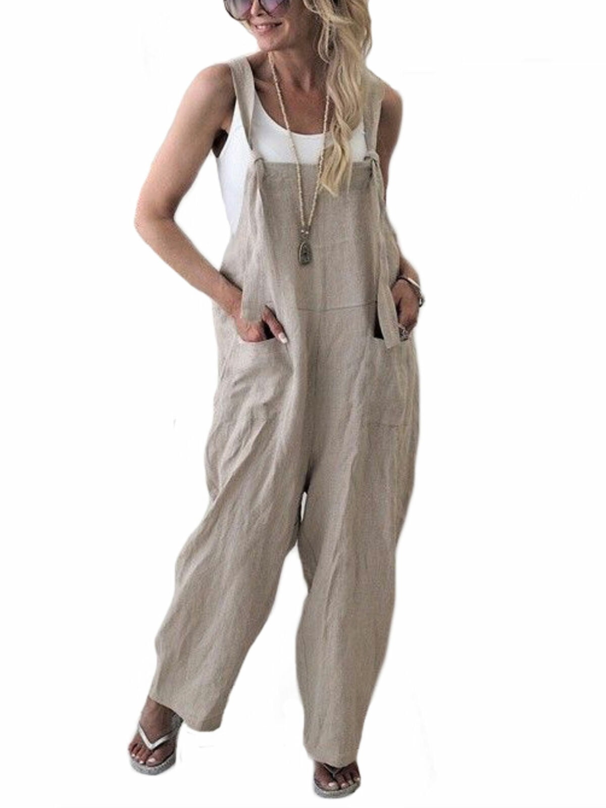 Women Hip Hop Long Sleeve Dungaree Romper Playsuit Overalls Long Pants Trousers
