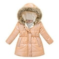 thumbnail image 3 of Esaierr Toddler Kids Girls Winter Puffer Down Jacket Coat, Girls Hoodie Coat down Snowsuit,Winter Coats Mid length version Warm Outwear for 3-10Y, 3 of 6