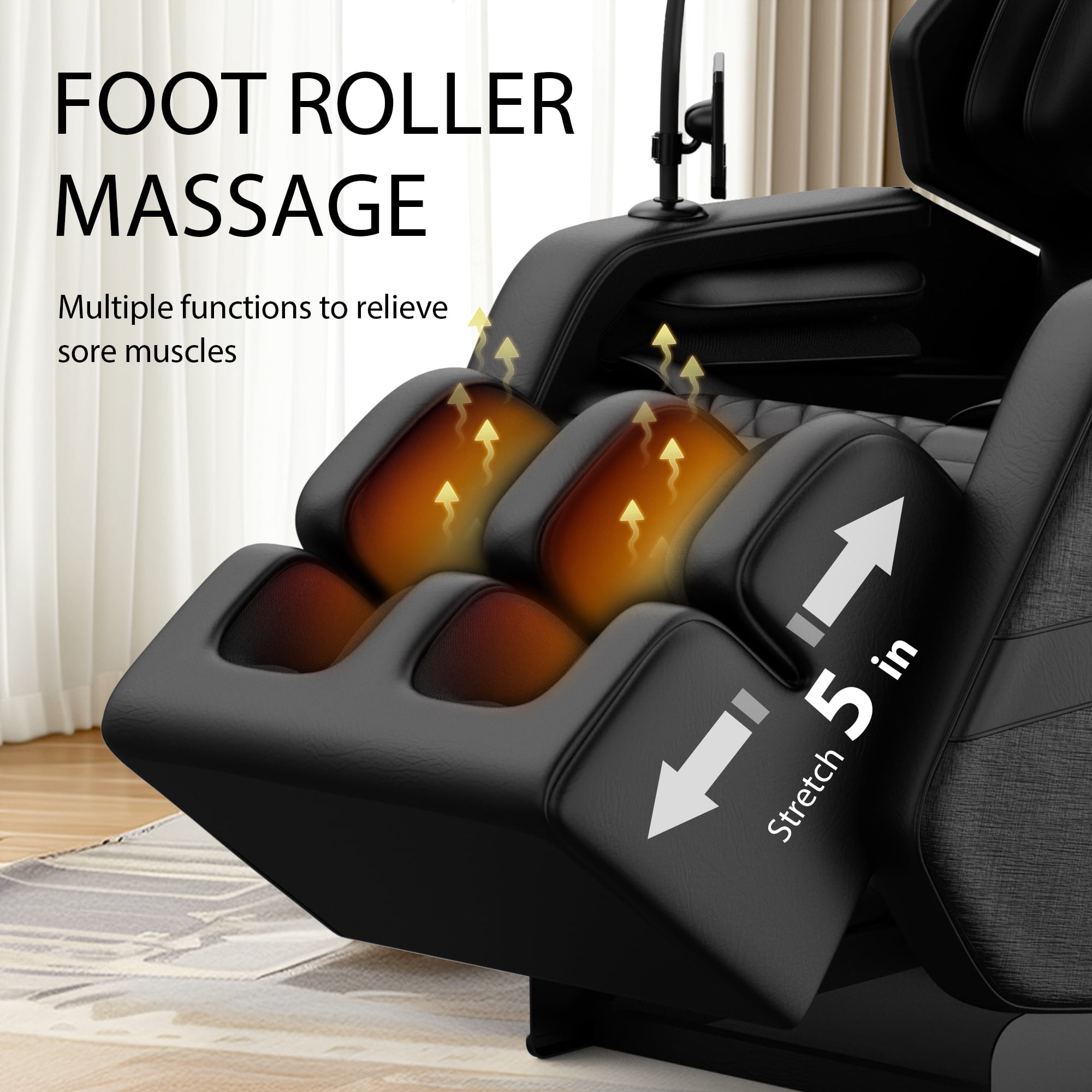 AENKYO Zero Gravity Full Body Massage Chair Recliner Includes Heating, Airbags, Wireless Connectivity, Foot Roller, and Touch Screen Black