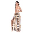 thumbnail image 3 of FORMRS Womens Beach Sarong Semi-Sheer Bikini Wrap Skirt Swimsuit Cover-ups, Beige Geometric, 3 of 7