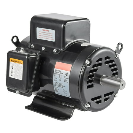 KFFKFF 7.5HP Electric Motor for Air Compressors, 230V 31.6 Amps, 3450RPM, 184T Frame, 1-1/8" Keyed Shaft, 2.75" Shaft Length, Single Phase, Adjustable Rotation (Default CCW)