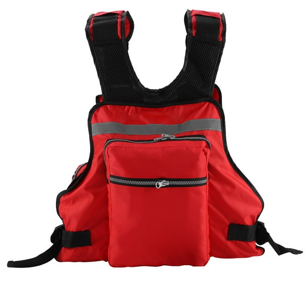 Lifesaving Vest, Adjustable Belt Multipurpose Reflective Stripe Comfortable  Multi Pocket Drift Life Jackets With Whistle For Swimming For Fishing