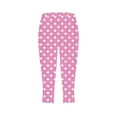 thumbnail image 6 of Feancey Womens Capri Leggings Tummy Control Yoga Pants Fashion Polka Dot Printed Workout Capris Stretch Casual High Waisted Skinny Tights Pink L, 6 of 6