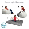 thumbnail image 3 of CordaRoy's Faux Fur Convertible Bean Bag Chair, Full Classic, White, 3 of 10