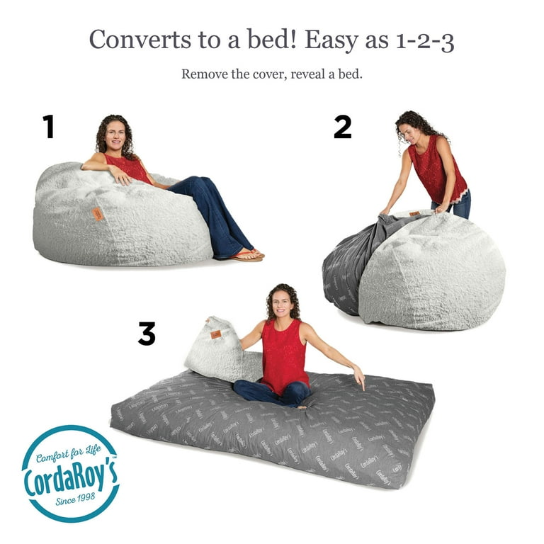 Pillow Lounger - Faux Fur  CordaRoy's Convertible Bean Bags