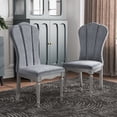 thumbnail image 2 of Furniture of America Seabliss Glam Solid Wood Indoor Dining Chairs, Silver (Set of 2), 2 of 14