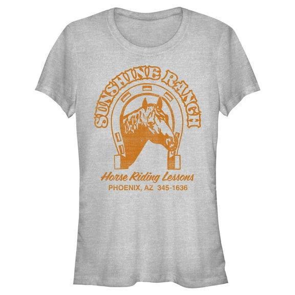 Junior's Lost Gods Distressed Sunshine Ranch Graphic Tee Athletic Heather Small