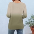 thumbnail image 6 of Staron Women Vintage Printed Sweaters Round Neck Long Sleeve Casual Soft Lightweight Fall Pullover Tops Army Green L, 6 of 7